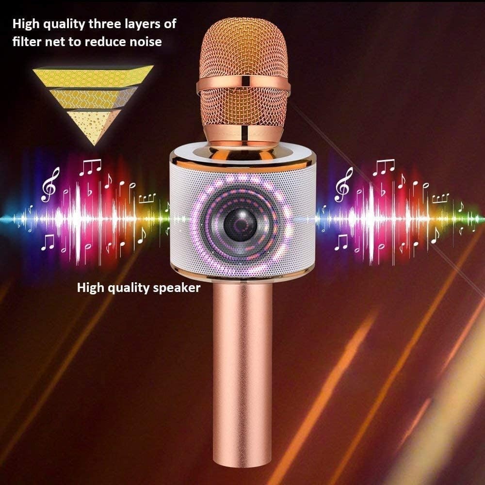 Handheld Karaoke Microphone with Multi-Device Compatibility & Volume Control