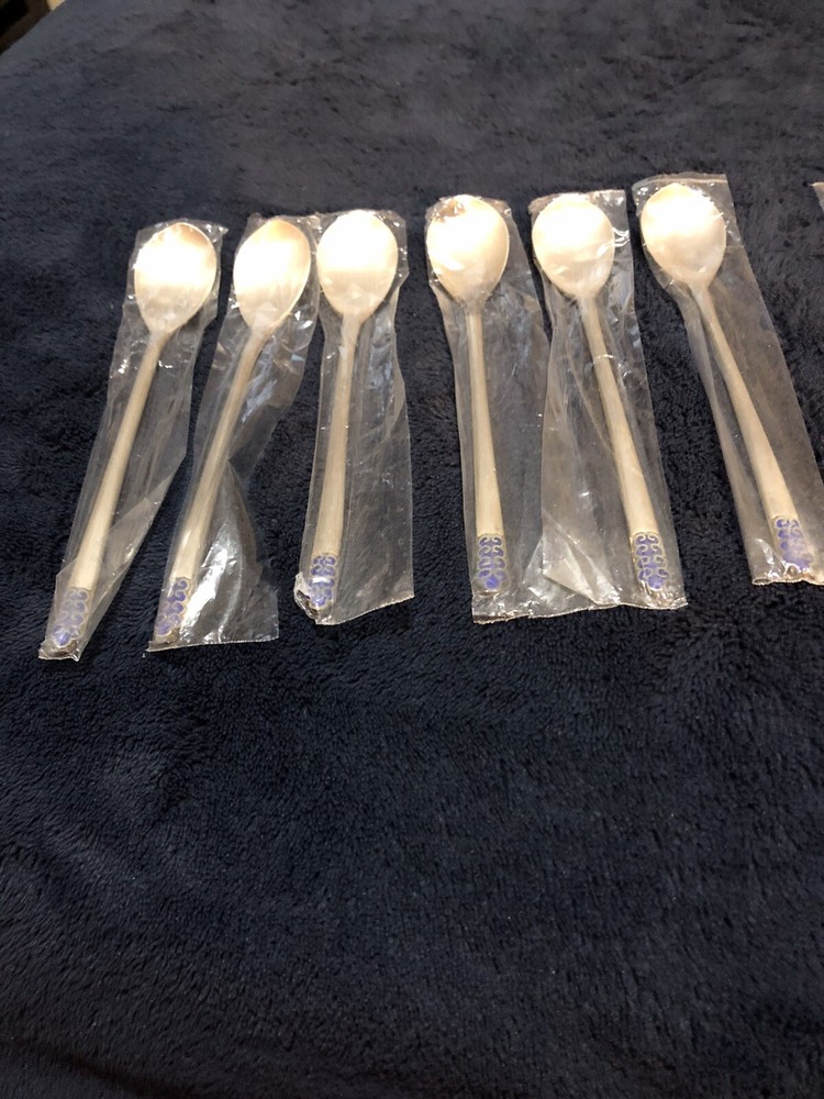 12 ,80% Silver Cocktail Servers,with Blue Enamel.