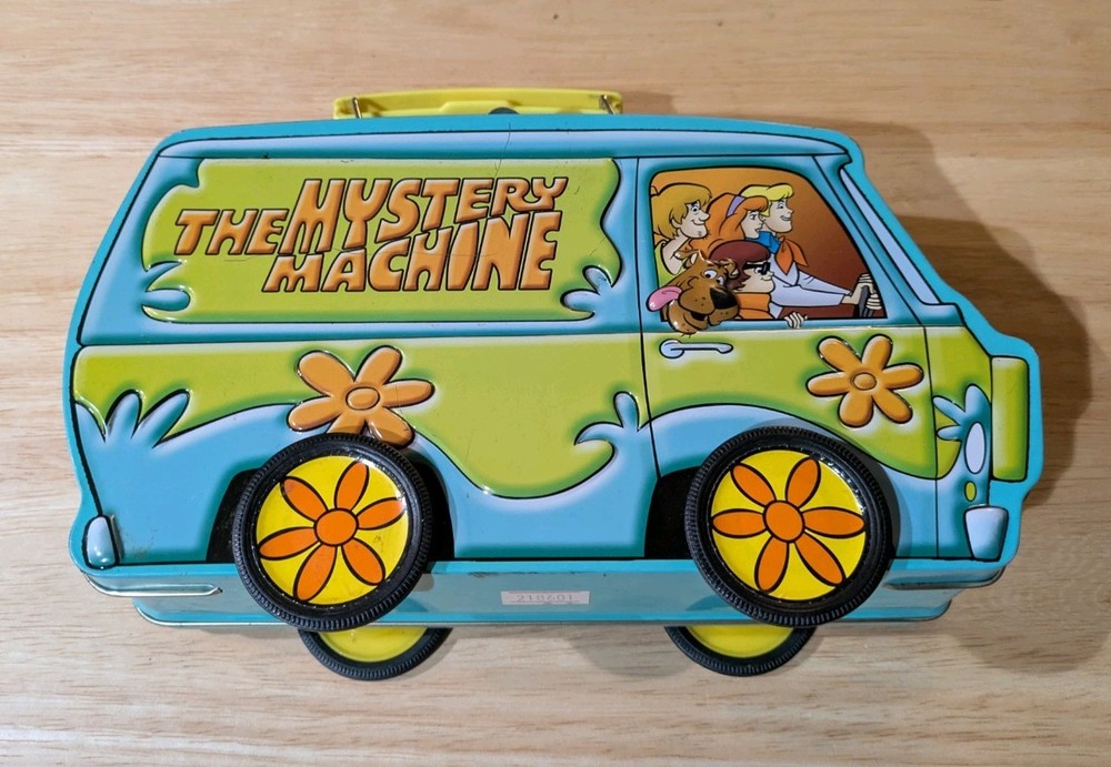 Scooby-Doo Mystery Machine Metal Lunchbox With Wheels 2000s