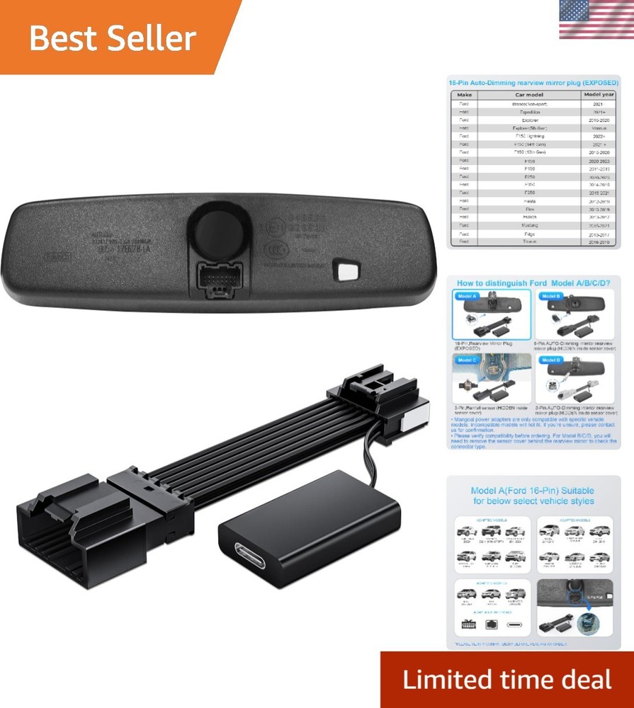 Universal Compatibility Ford Dashcam Power Adapter - Fits Multiple Models