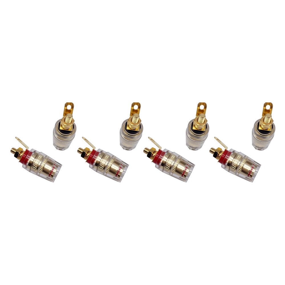 8Pcs Universal 4mm Amplifier Speaker Terminal Binding Post Banana Plug Socket