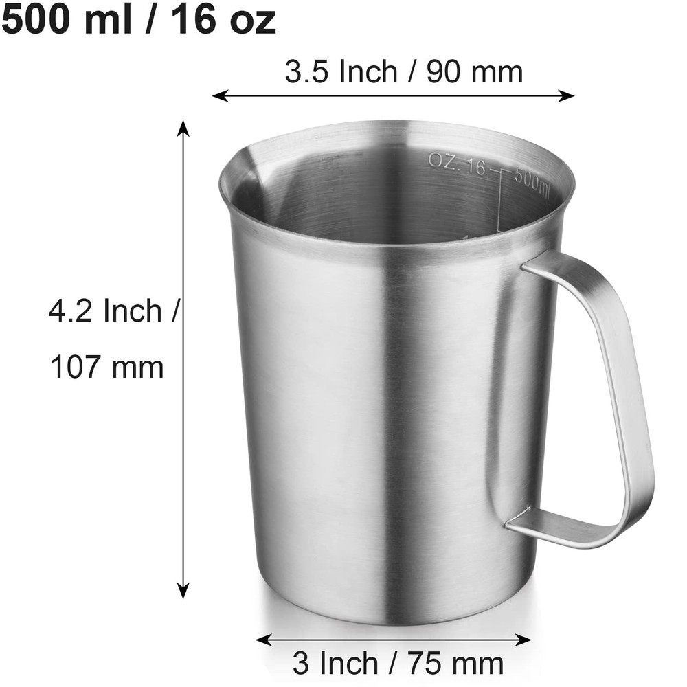 16oz Stainless Measuring Cup Pitcher w Handle