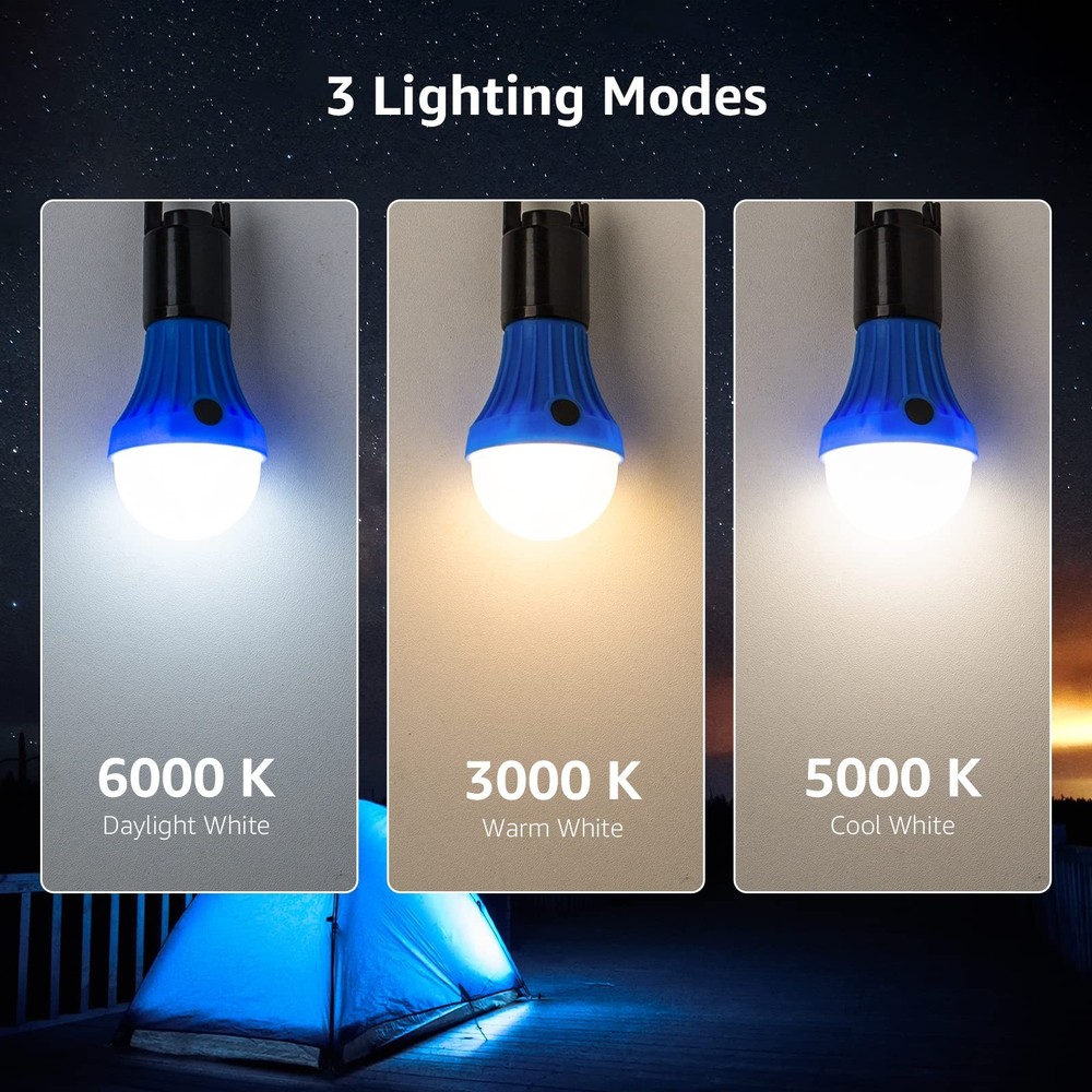 Lepro LED Camping Lantern, 3000K Warm White, 5000K Cool 6000K Daylight