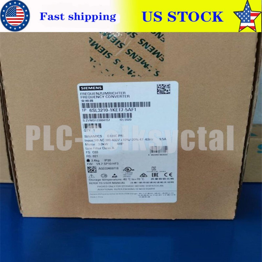New Siemens 6SL3210-1KE17-5AF1 G120C RATED POWER 3,0KW 6SL3 210-1KE17-5AF1