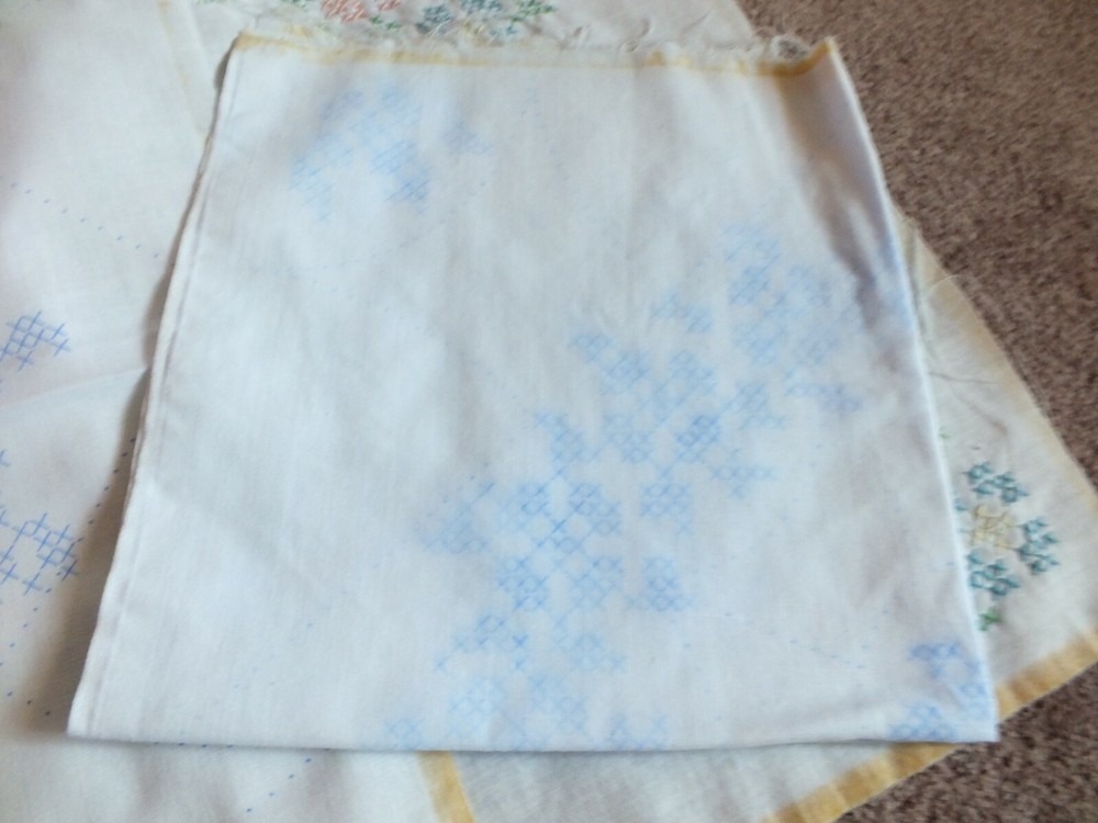 Cross Stitch Panels Set 10 With 6 unworked and 4 started 18" Panel Slight Fading