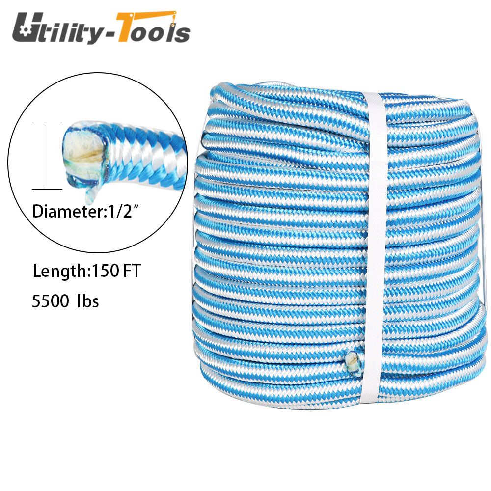 Braided Polyester Arborist Rigging Rope Strong Pulling Rope 6180lbs 1/2" x150'