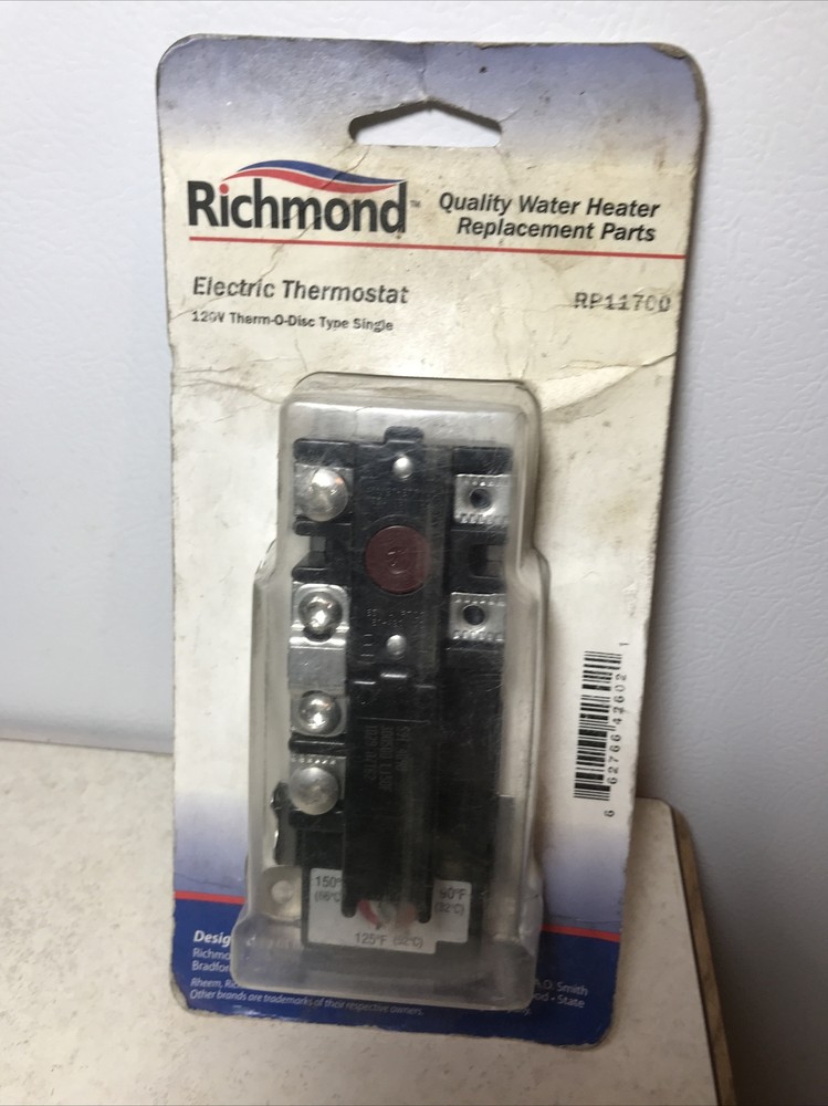 Richmond RP11700 Electric Thermostat Metal/Plastic 120V Therm-O-Disc Type Single