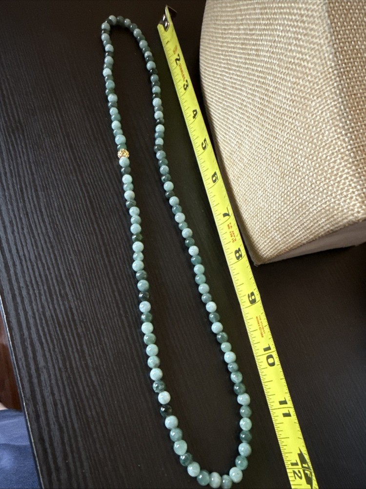 Untreated Grade A Jadeite 純天然翡翠A貨 6mm 多寶蓝水項鍊 長度看圖片 實物好水頭足