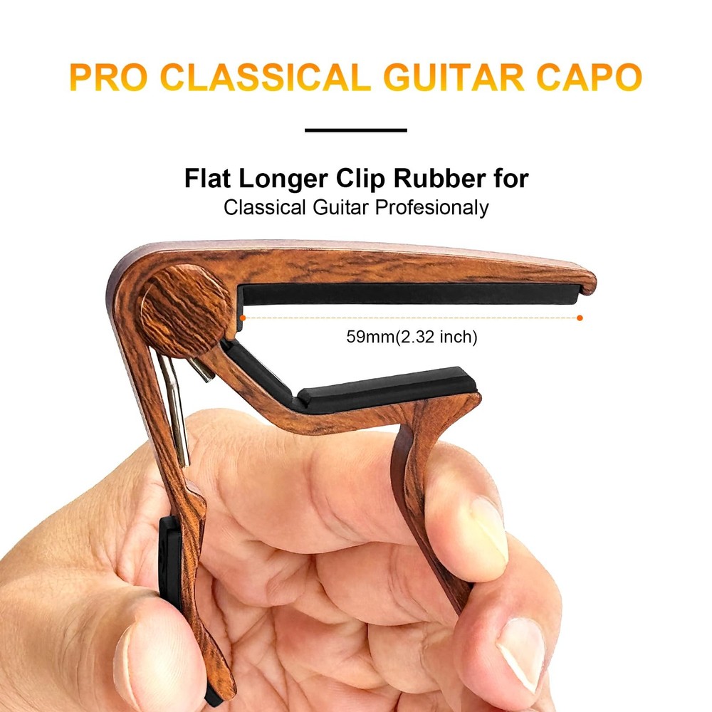 WINGO Classical Flat Guitar Capo for Nylon String Rosewood