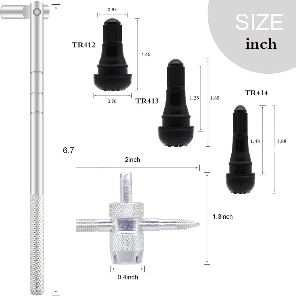 Valve Stem Puller Installer Tool, 5Pcs TR412, TR413, TR414 40 PCS
