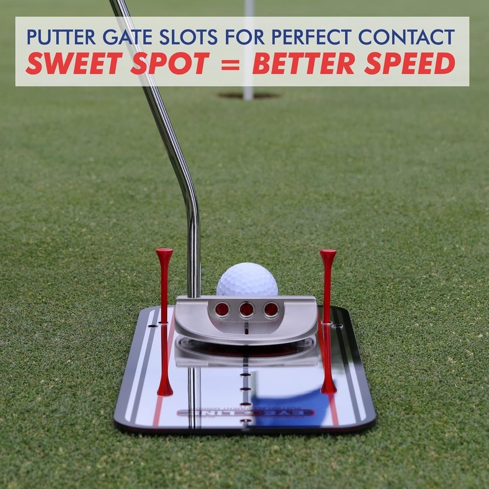 Slim, Lightweight Putting Mirror with Tee Gates for Comprehensive Golf Training