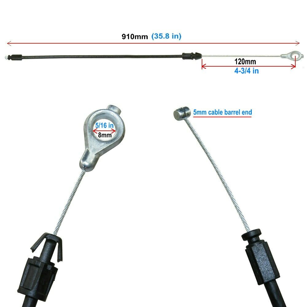 Sofa Handles Replacement Cable 120mm Exposed Wire 910mm Overall Length WithO-Tip
