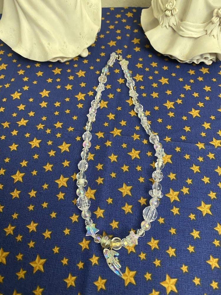 Clear Angel Bead Necklace - Handmade