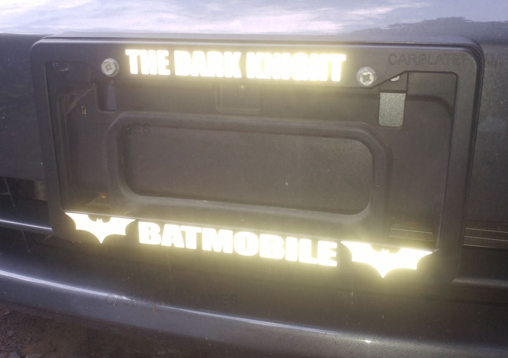REFLECTIVE THE DARK KNIGHT BATMOBILE License Plate Frame