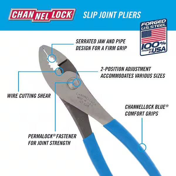 Channellock 528 8 in. Slip Joint Plier