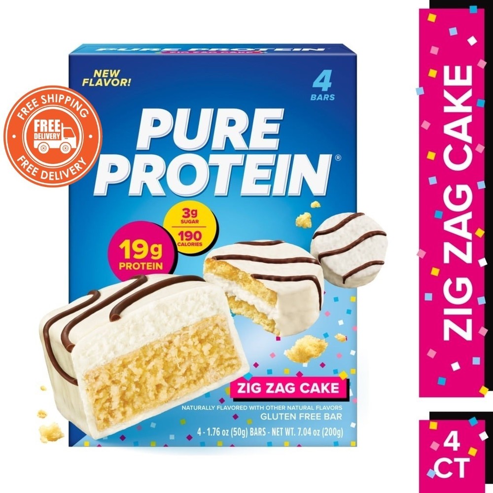 Pure Protein Zig Zag Cake Protein Bars, 1.76 oz (4 Count)