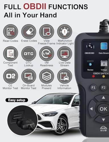 2026 Enhanced Universal OBD2 Scanner, Check Engine Code Reader - 45000+ Black