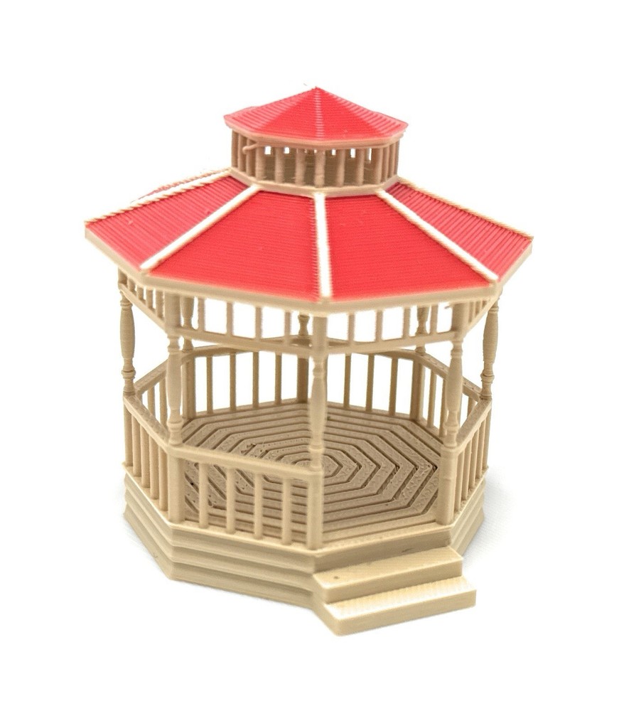 HO Scale 1:87 Gazebo -Red/Tan