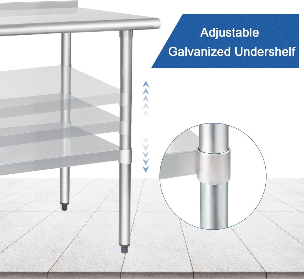 NSF Stainless Steel Prep Table 24x60 Undershelf