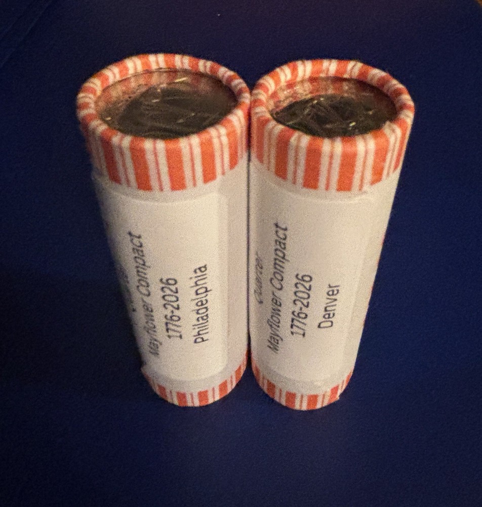 2026 Mayflower Compact Quarter Rolls- - 2 Roll Set (P & D Roll) - 2026 Quarters