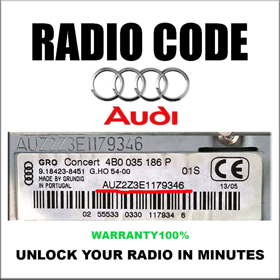 Audi Radio Code Service – Decode PIN for Concert Chorus Beta