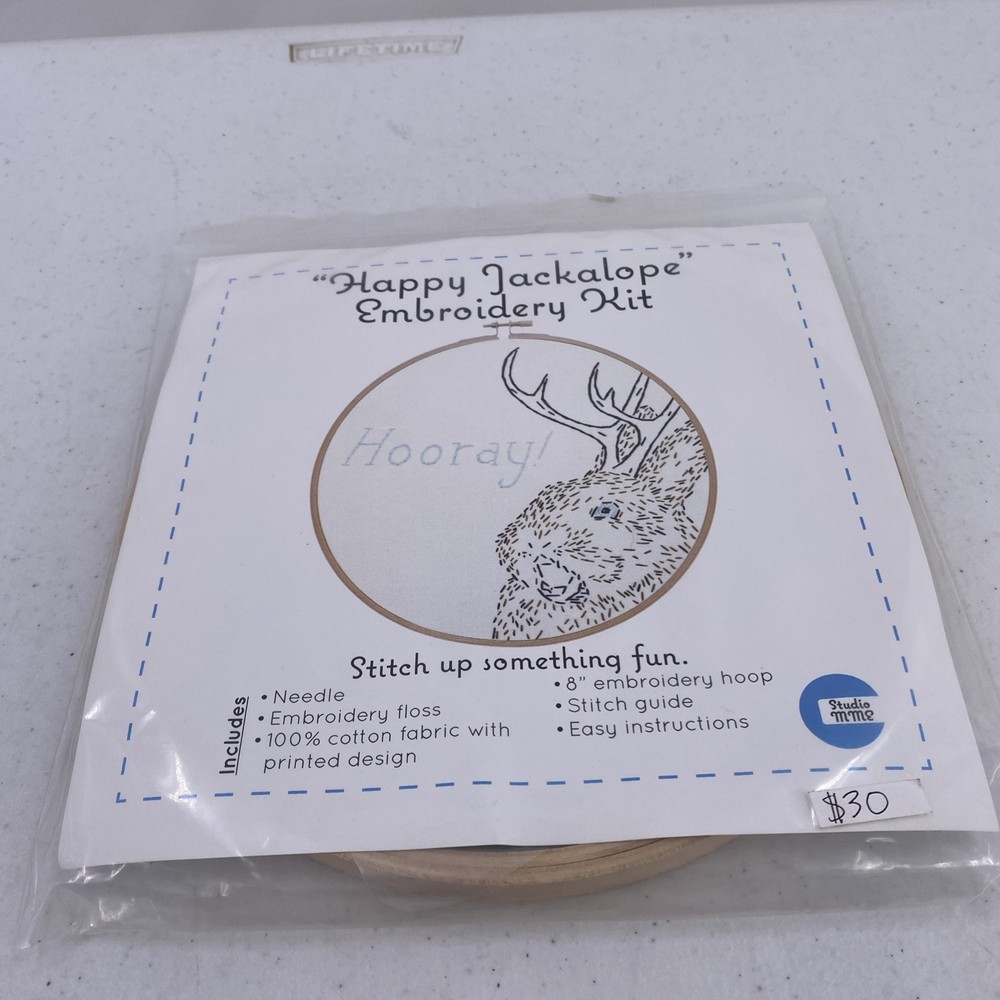 Studio Mme Happy Jackalope Embroidery Kit Mythical Folklore New