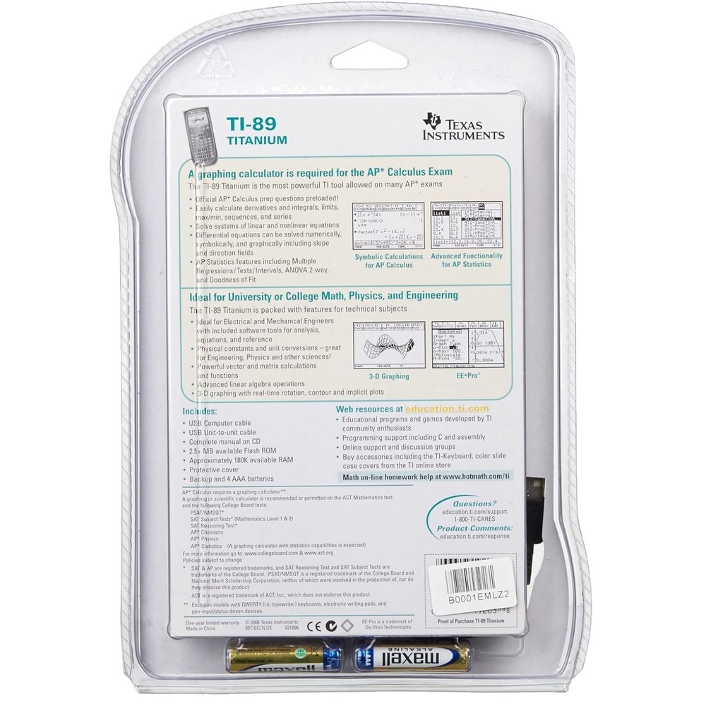 TI-89 Graphing Calculator with Flash Technology