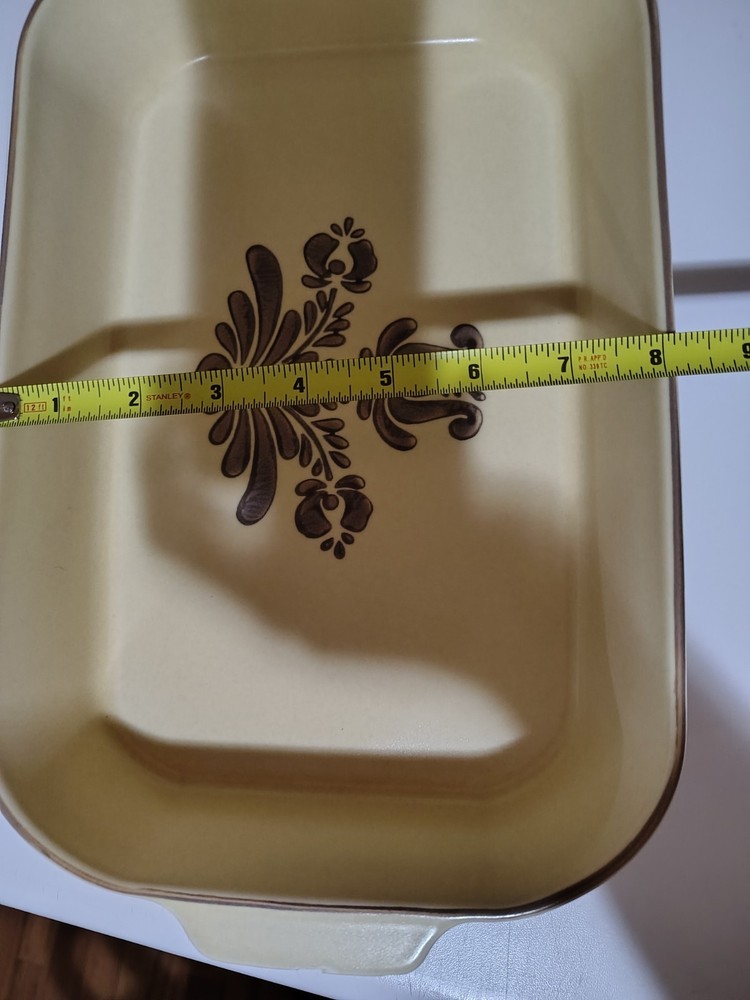 Pfaltzgraff Ceramic Rectangular Baking Dish Floral Beige Brown 13x8