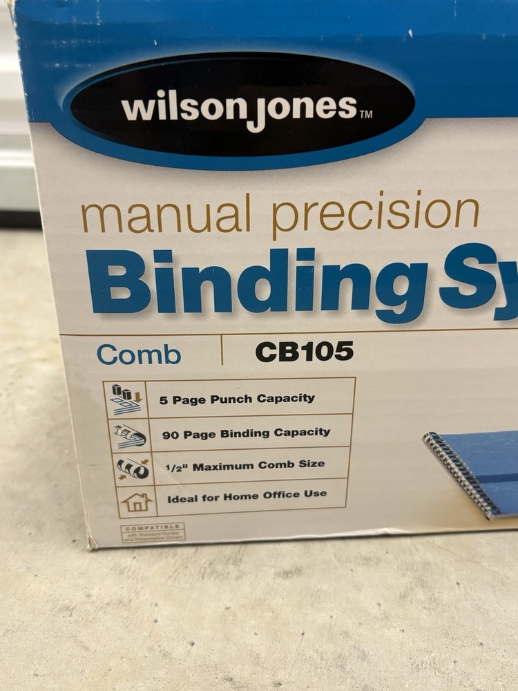 Acco Wilson Jones Rexel CB105 Comb Binding Machine used tested
