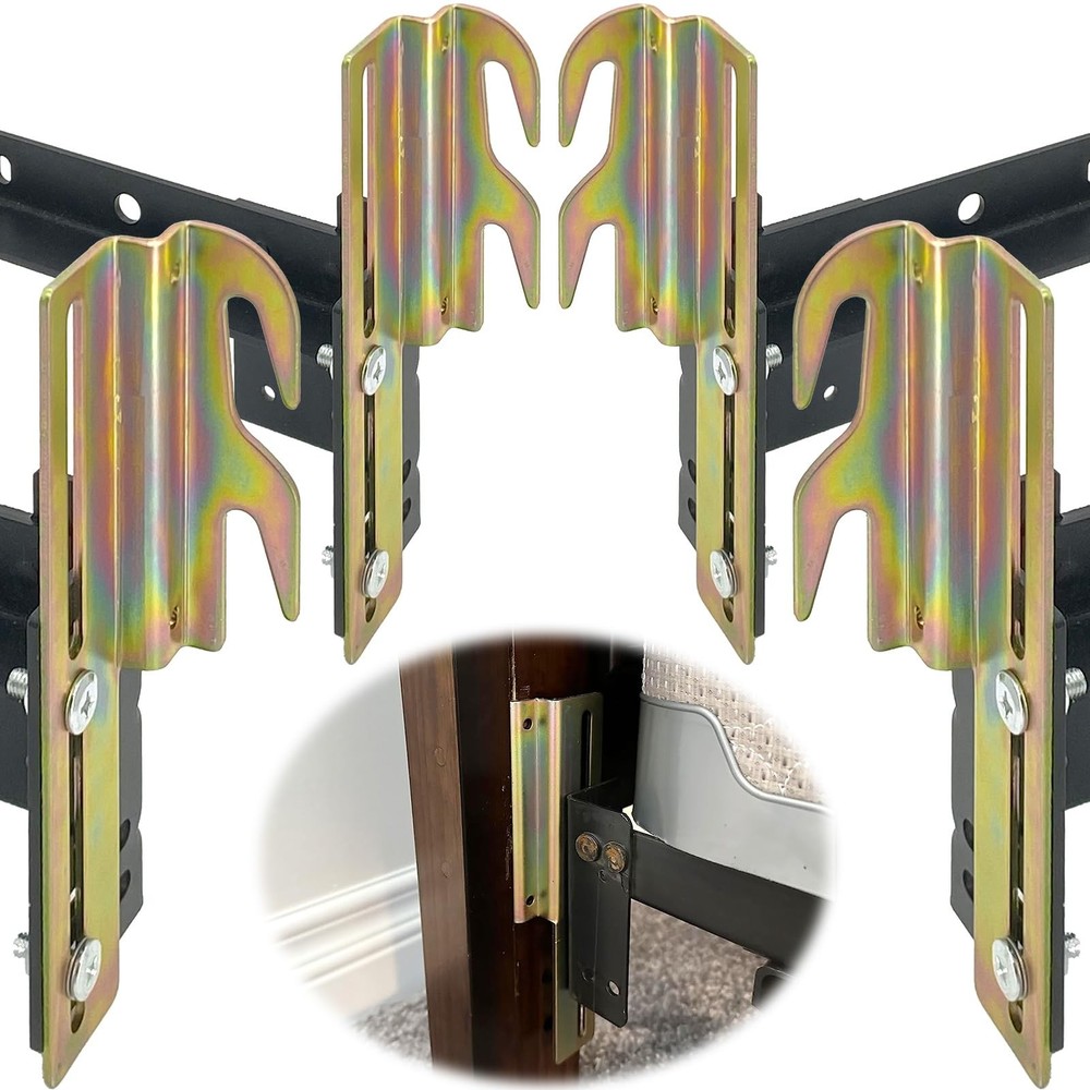 4Pcs 711 Hook Conversion Brackets with Hardware, Headboard Hook Set, Bed Fram...
