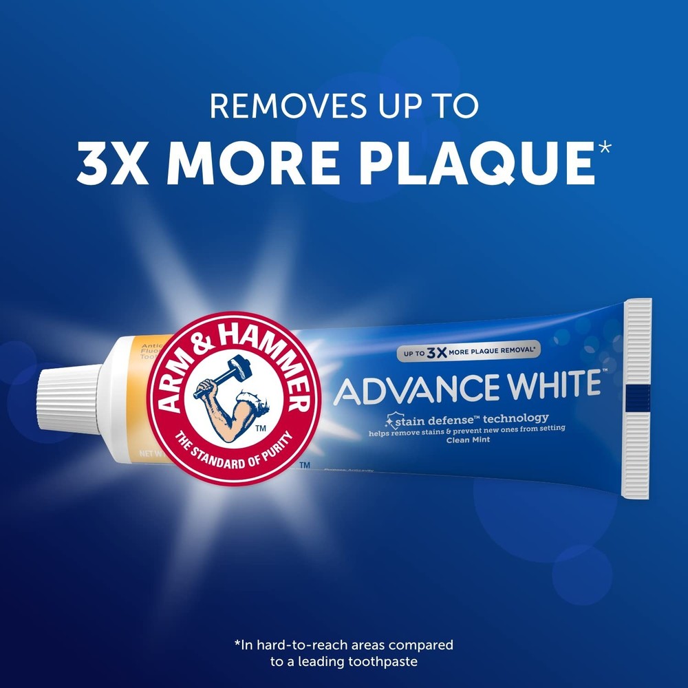 Fresh Mint Advance White Toothpaste – Powerful Whitening & Plaque Control, 6 oz