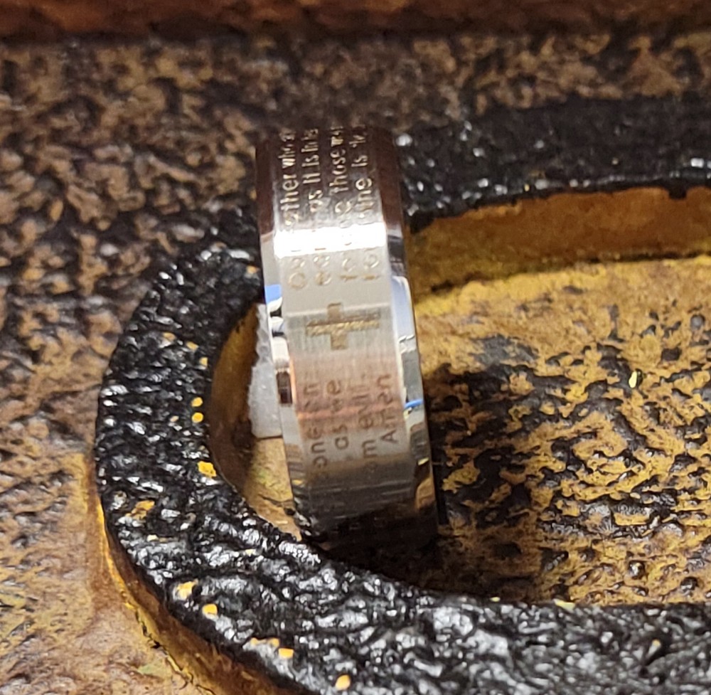 Lord's Prayer Christian Cross Ring - Religious Ring