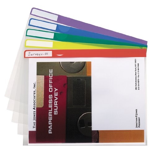 Esselte 50981 Clear Poly Index Folders Assorted 10/Pack