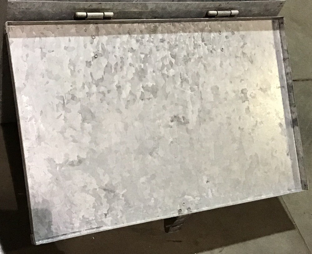 Military Riveted Metal Trunk Marked Confidential