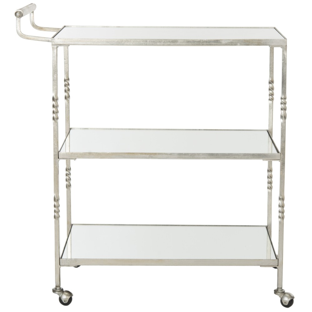 SAFAVIEH Aurelius Bar Cart | Silver / Mirror |