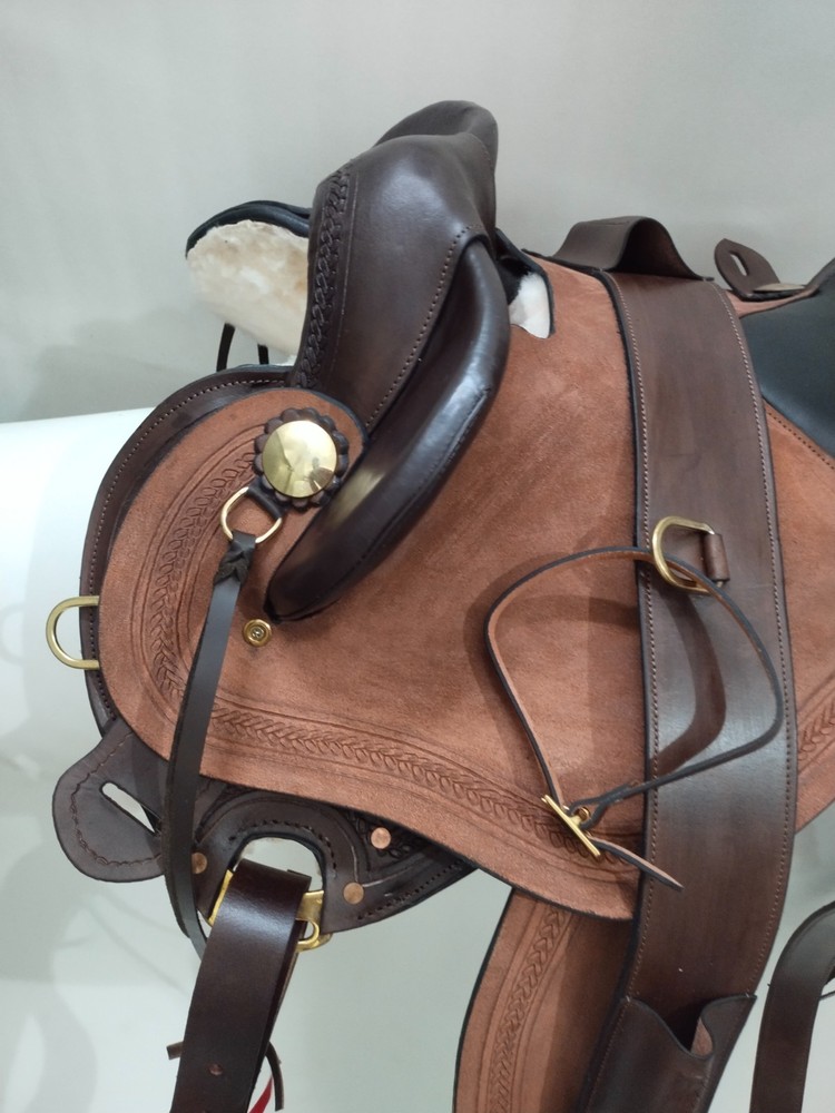 High Quality Australian Style Half Breed Aussie Leather Saddle 16".