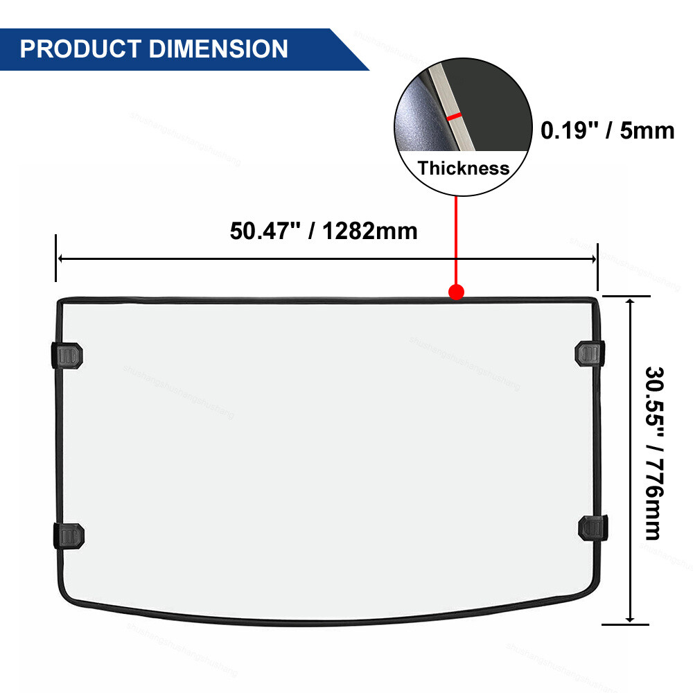 Full Front Windshield PMMA Clear Windscreen for 13-22 Polaris Ranger XP