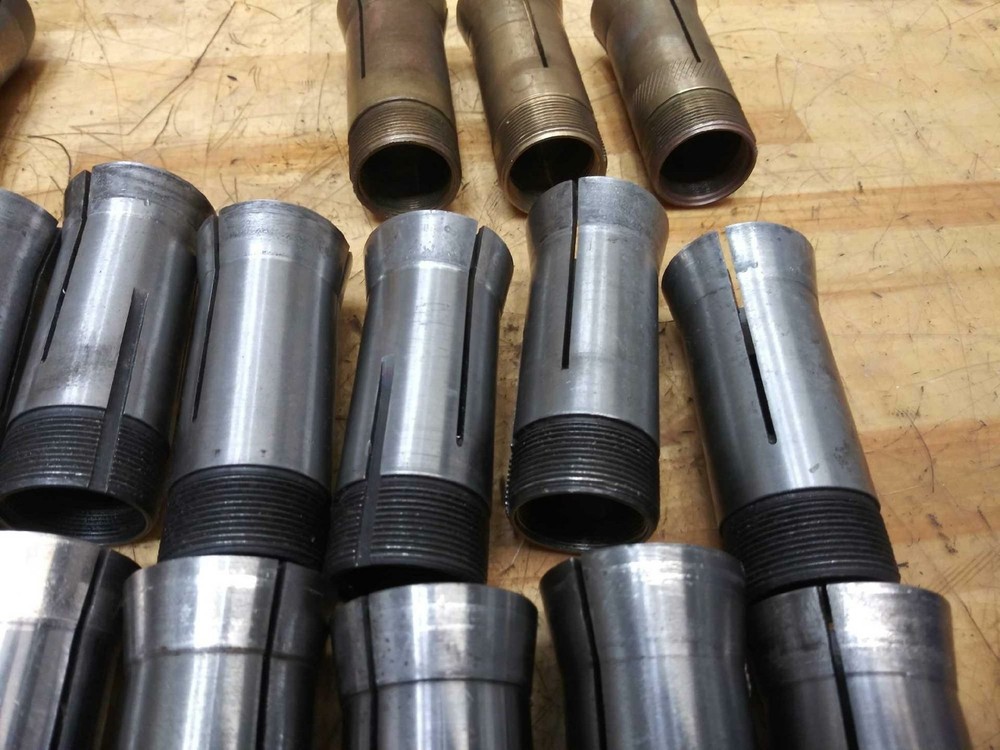 35-Some Hardinge 5C Emergency Collets, (3) Brass, Internal Threads EC, CNC Lathe