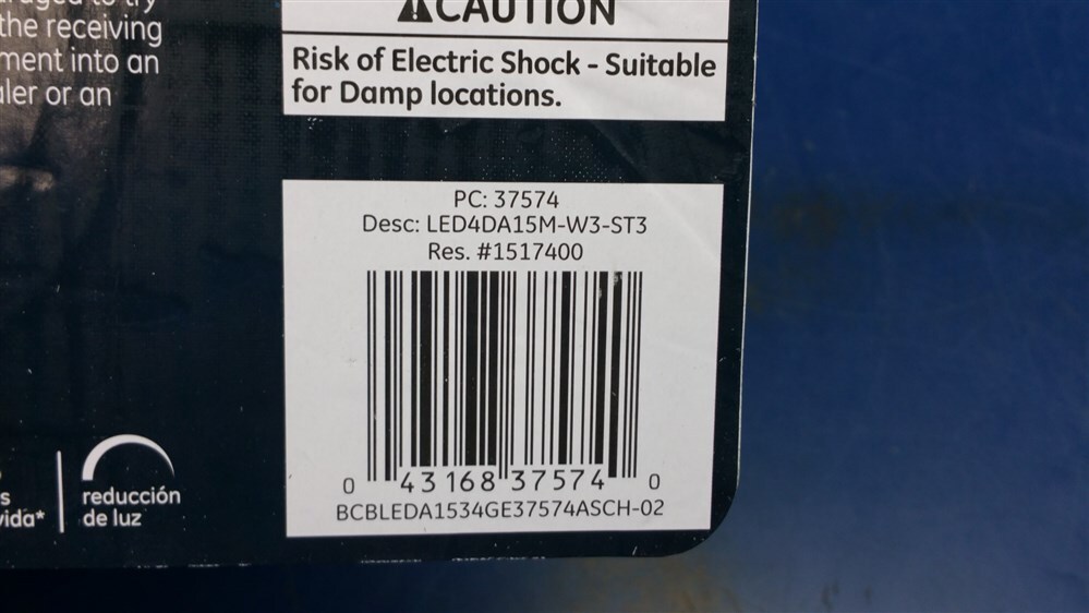 GE LED Light Bulb 3-Pack A15 Ceiling Fan Dimmable 40W Replacement 4W