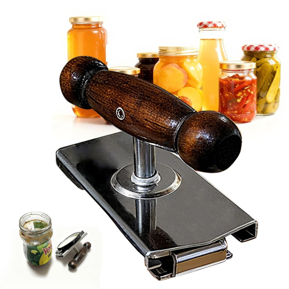 Adjustable Jar Opener Solid Oak Wood Handle - Cap Crack Kitchen Aid for Seniors