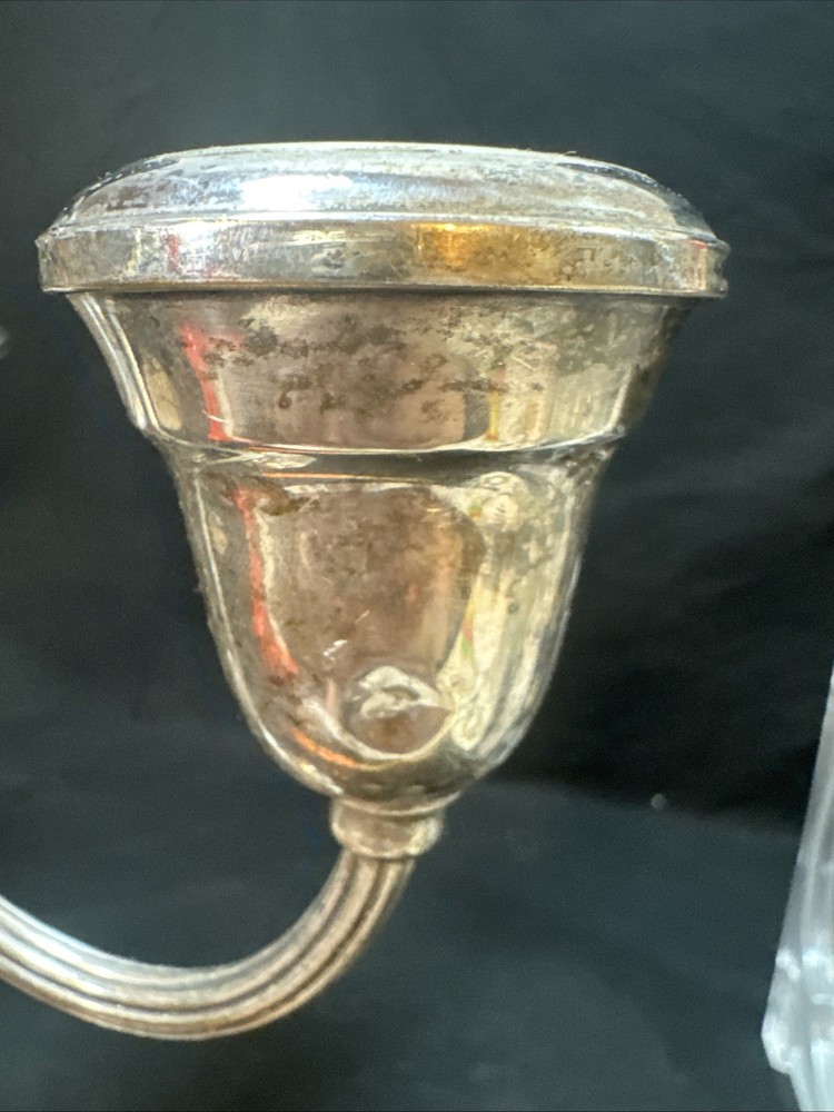 Vintage Gorham Silver Plate 3 Arm Candlestick Electroplated