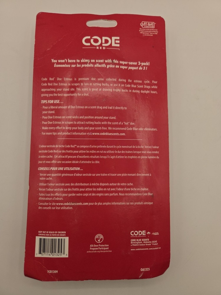 Code Red Whitetail Doe Estrous 2 Oz Bottles 3-pack New