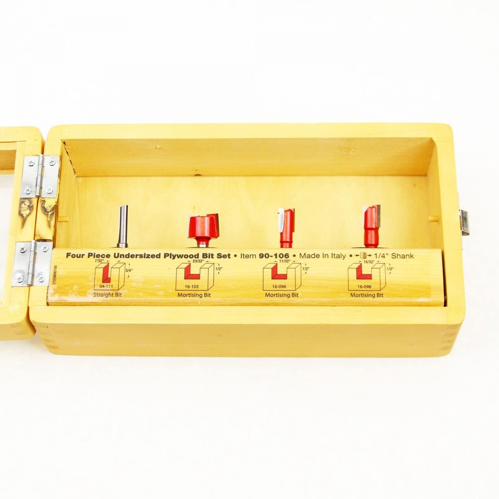 4 Piece Undersized Plywood Drill Bit Set 1/4" Shank