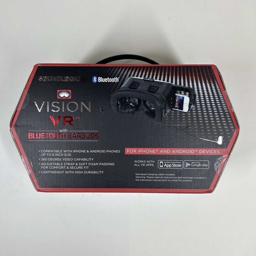 Bluetooth Vision VR With Earbuds Sound Logic XTAndroid Apple Devices (NEW)