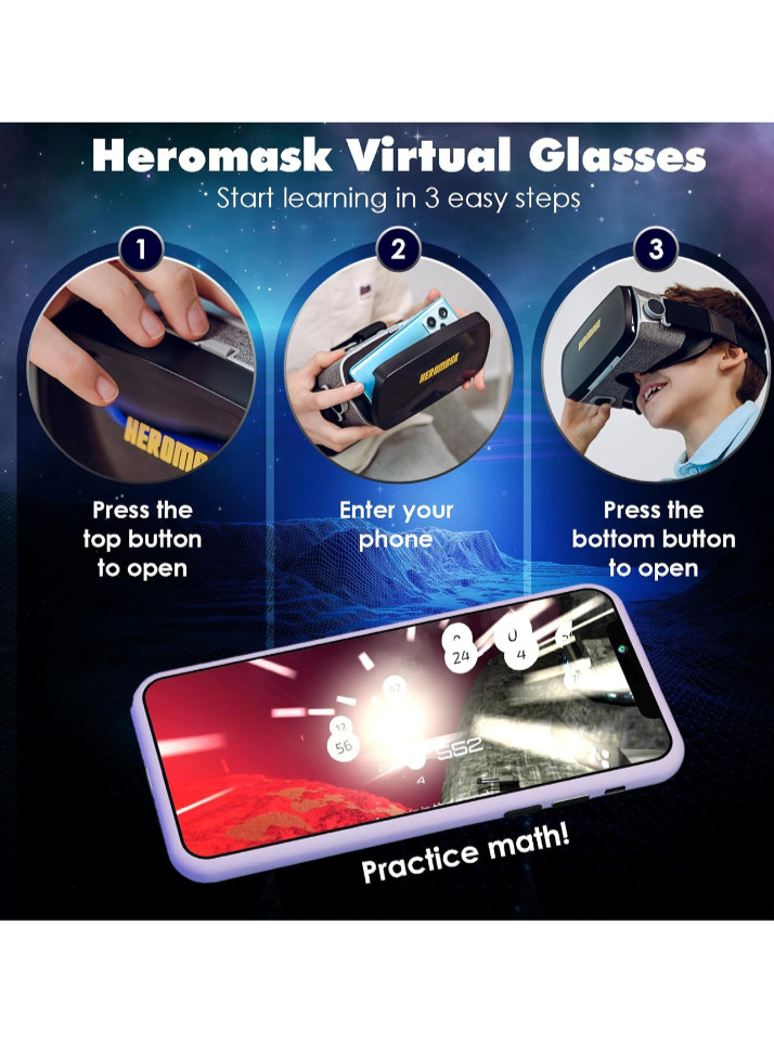Heromask Mathematics VR Headset Virtual Math Games Age 5+
