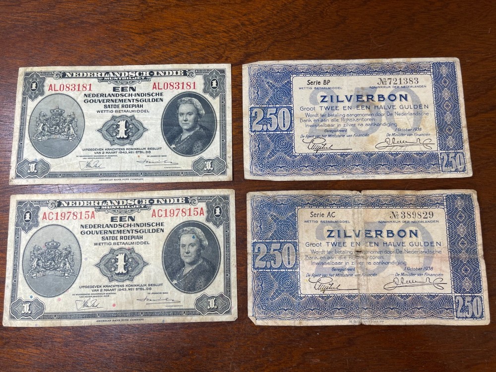 Early Netherlands 4 Banknotes lot