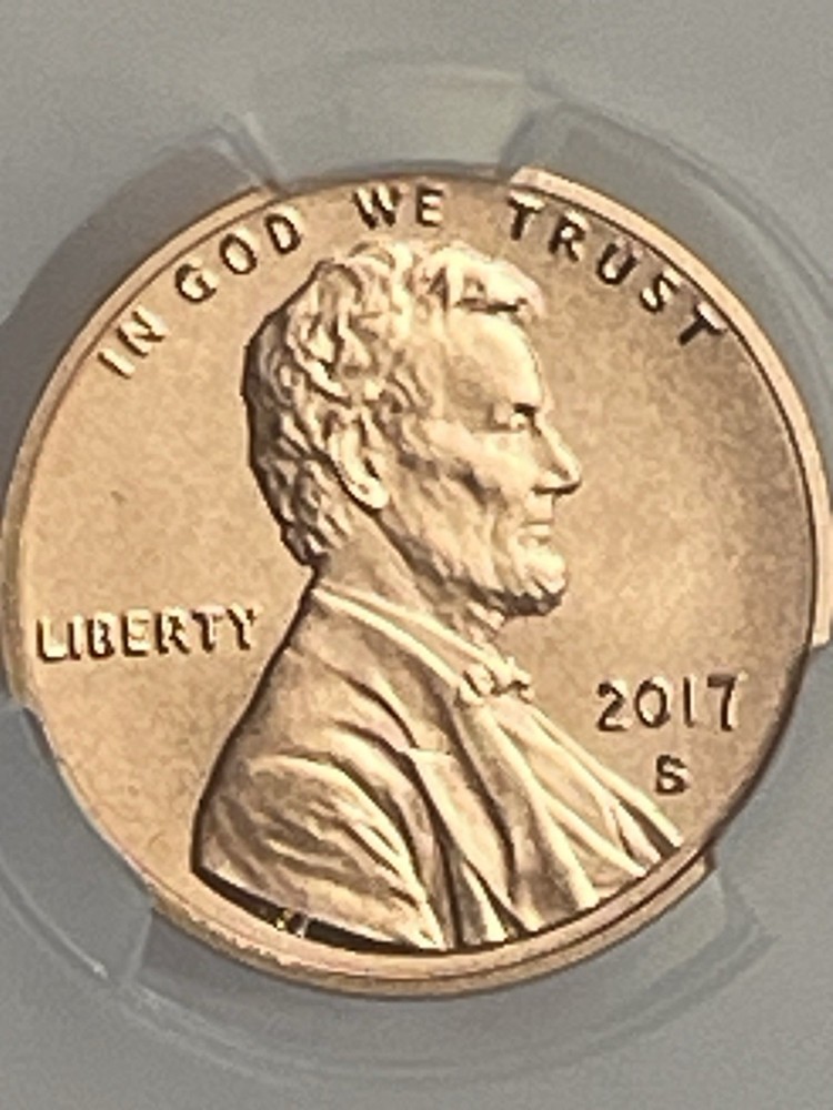 2017-S Lincoln Cent Shield Reverse Enhanced Unc CAC MS 69 RD Bay Bridge Label