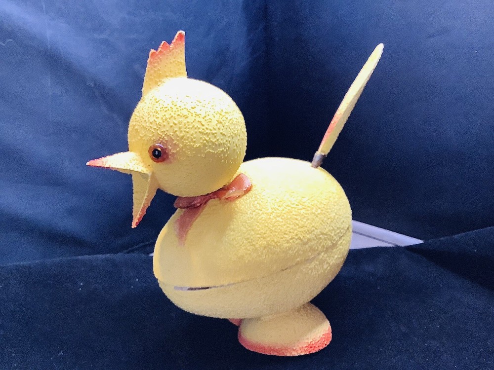 Easter Decoration Chick Candy Container Vintage Nodder Chicken W Germany