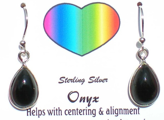 Black Onyx Earrings - Sterling Silver  j1844