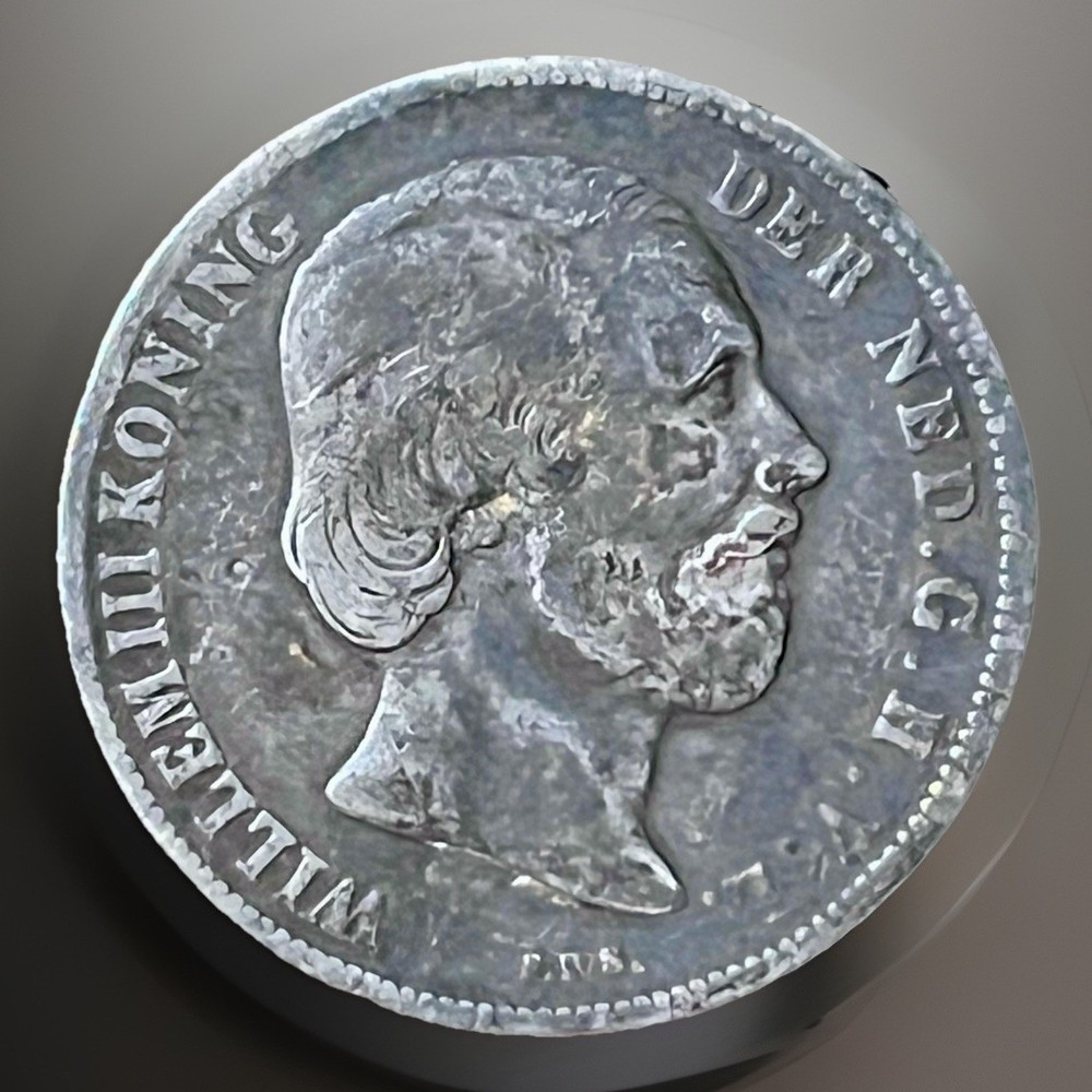1863 Netherlands 1 Silver Gulden Coin